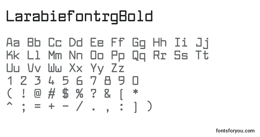 A fonte LarabiefontrgBold – alfabeto, números, caracteres especiais