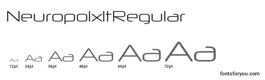 Размеры шрифта NeuropolxltRegular