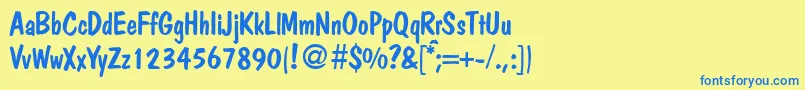 フォントPolitdbNormal – 青い文字が黄色の背景にあります。