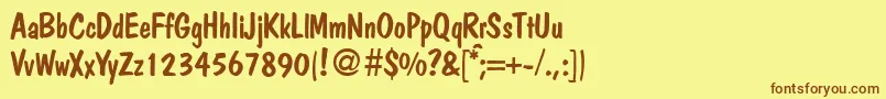 PolitdbNormal Font – Brown Fonts on Yellow Background