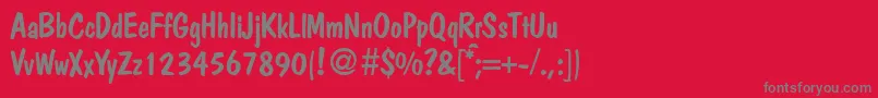 フォントPolitdbNormal – 赤い背景に灰色の文字