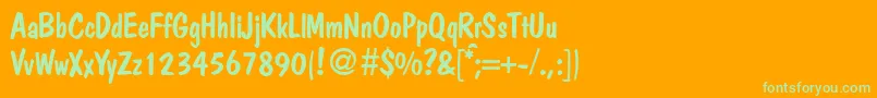 PolitdbNormal Font – Green Fonts on Orange Background