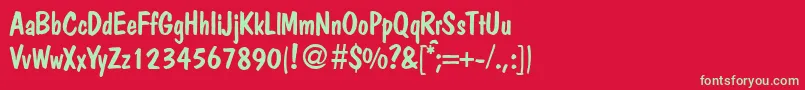 PolitdbNormal Font – Green Fonts on Red Background