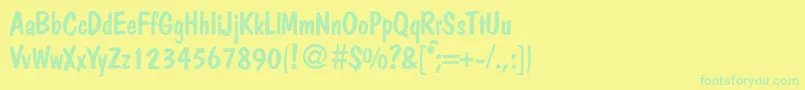 PolitdbNormal Font – Green Fonts on Yellow Background