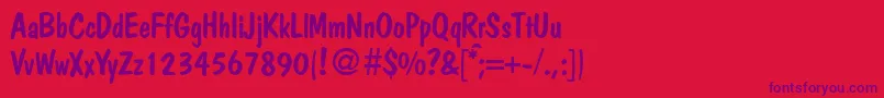 PolitdbNormal-Schriftart – Violette Schriften auf rotem Hintergrund