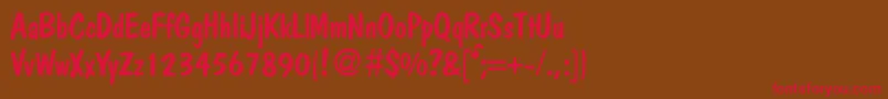 フォントPolitdbNormal – 赤い文字が茶色の背景にあります。