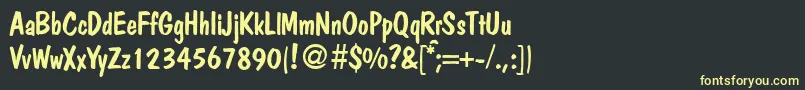 PolitdbNormal Font – Yellow Fonts on Black Background