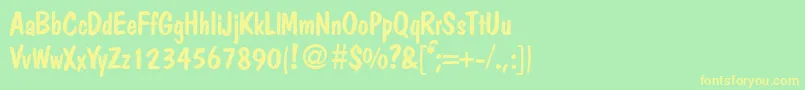PolitdbNormal Font – Yellow Fonts on Green Background