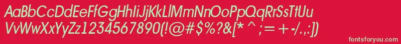 フォントAAvantetcknrItalic – 赤い背景に緑の文字