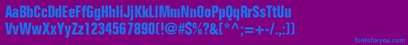 FolioBoldCondensed Font – Blue Fonts on Purple Background