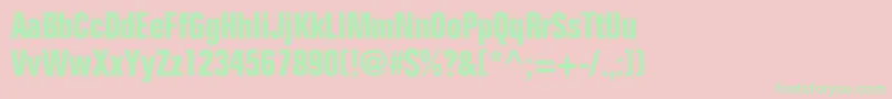 FolioBoldCondensed Font – Green Fonts on Pink Background