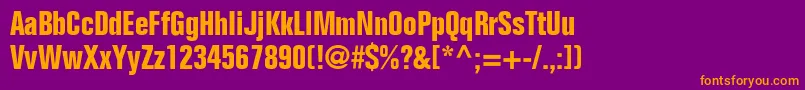 FolioBoldCondensed Font – Orange Fonts on Purple Background