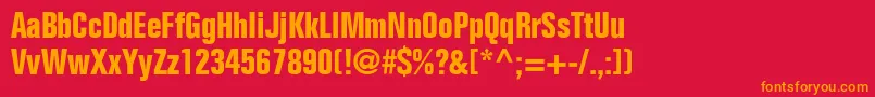 Шрифт FolioBoldCondensed – оранжевые шрифты на красном фоне