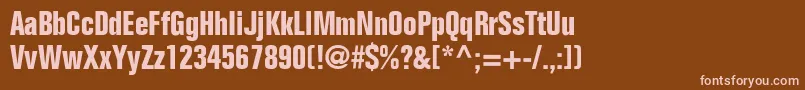 FolioBoldCondensed Font – Pink Fonts on Brown Background
