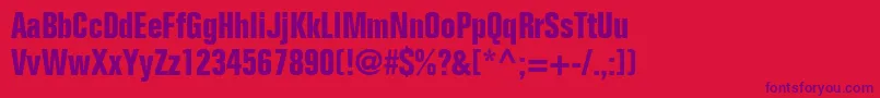 Fonte FolioBoldCondensed – fontes roxas em um fundo vermelho