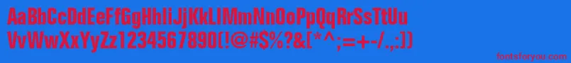 FolioBoldCondensed Font – Red Fonts on Blue Background