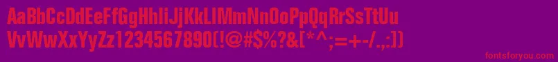 FolioBoldCondensed Font – Red Fonts on Purple Background