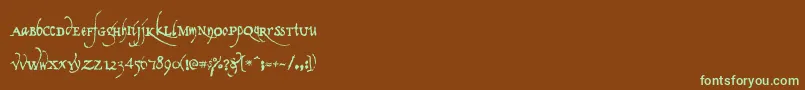 Czcionka Americratika – zielone czcionki na brązowym tle