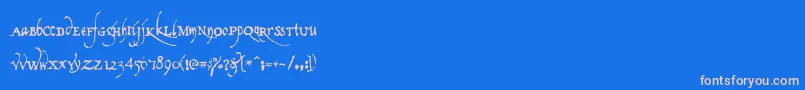 Fonte Americratika – fontes rosa em um fundo azul