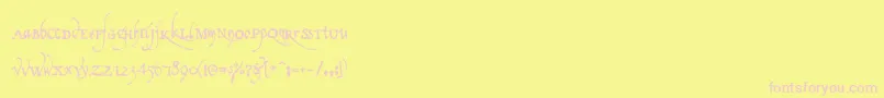 Czcionka Americratika – różowe czcionki na żółtym tle