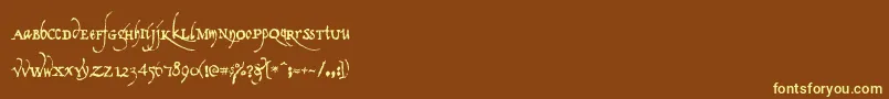Czcionka Americratika – żółte czcionki na brązowym tle
