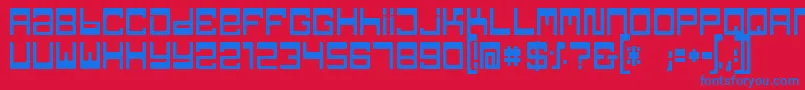 フォントTpfJaibRegular – 赤い背景に青い文字
