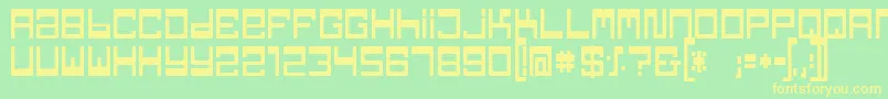 TpfJaibRegular Font – Yellow Fonts on Green Background