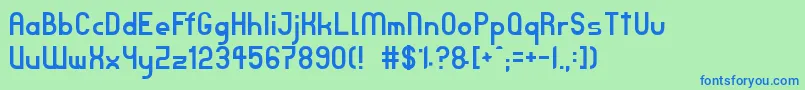 TpfJanus Font – Blue Fonts on Green Background
