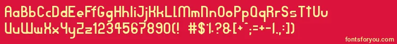 TpfJanus Font – Yellow Fonts on Red Background