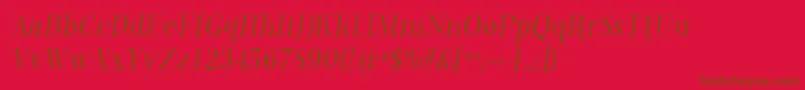 Phosc-Schriftart – Braune Schriften auf rotem Hintergrund