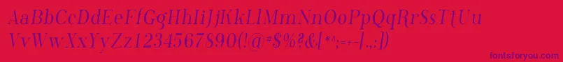 Phosc-Schriftart – Violette Schriften auf rotem Hintergrund