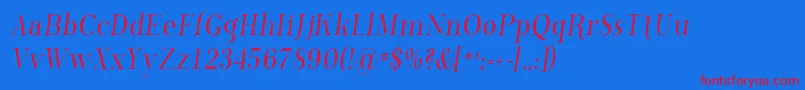 Phosc Font – Red Fonts on Blue Background