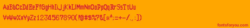 Altima-Schriftart – Rote Schriften auf orangefarbenem Hintergrund