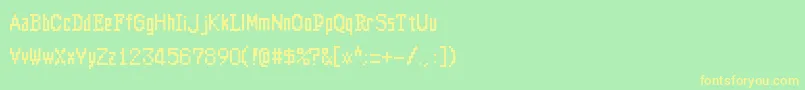 フォントAltima – 黄色の文字が緑の背景にあります