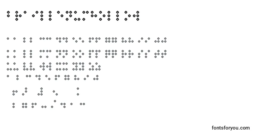 A fonte Braillenumhollow – alfabeto, números, caracteres especiais