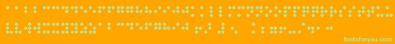 Braillenumhollow-fontti – vihreät fontit oranssilla taustalla
