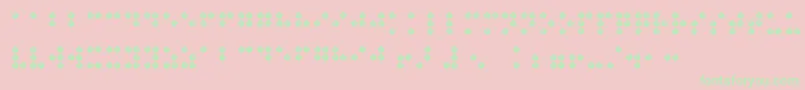 Braillenumhollow-Schriftart – Grüne Schriften auf rosa Hintergrund