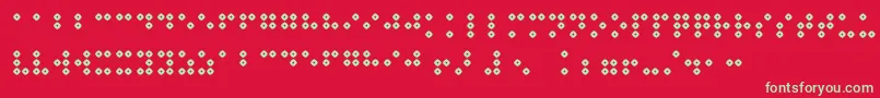 Braillenumhollow Font – Green Fonts on Red Background
