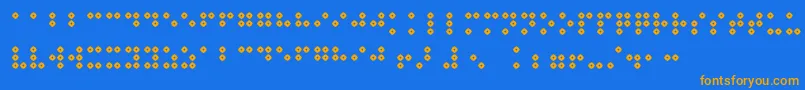 フォントBraillenumhollow – オレンジ色の文字が青い背景にあります。