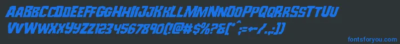 Monsterhuntersuperital Font – Blue Fonts on Black Background