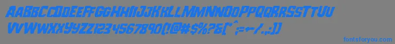 Monsterhuntersuperital Font – Blue Fonts on Gray Background