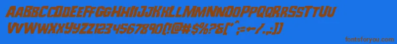 Monsterhuntersuperital Font – Brown Fonts on Blue Background