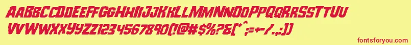 Monsterhuntersuperital Font – Red Fonts on Yellow Background