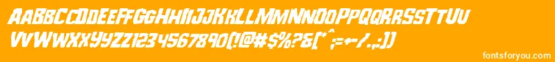 Monsterhuntersuperital Font – White Fonts on Orange Background