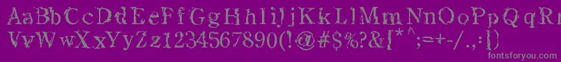 フォントSeadreams – 紫の背景に灰色の文字