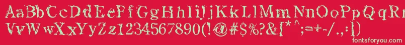 フォントSeadreams – 赤い背景に緑の文字