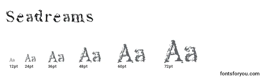 Размеры шрифта Seadreams