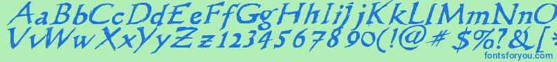 Wlscribbleflinger Font – Blue Fonts on Green Background