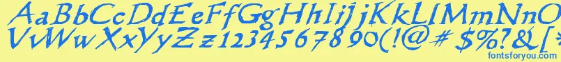 Wlscribbleflinger Font – Blue Fonts on Yellow Background