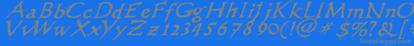 Wlscribbleflinger-Schriftart – Graue Schriften auf blauem Hintergrund